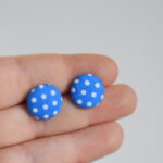 Náušnice butonky modré - Belusi