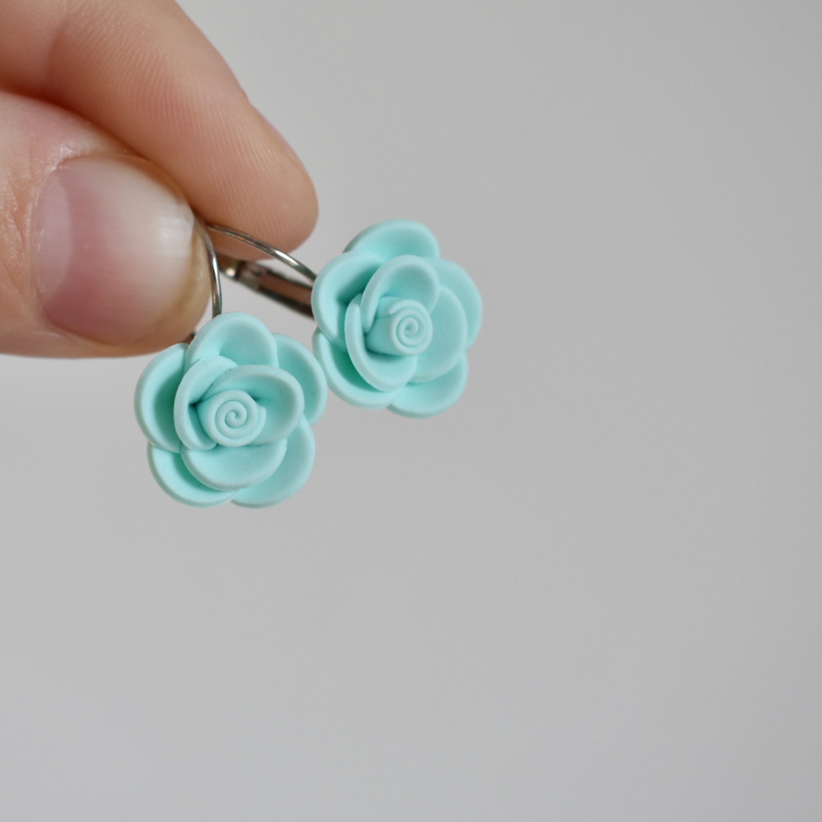 Náušnice květinky -Růžičky mint - Belusi