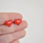 Náušnice pecky srdíčka červené - Belusi