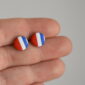 Náušnice fimo pecičky - proužky - Belusi