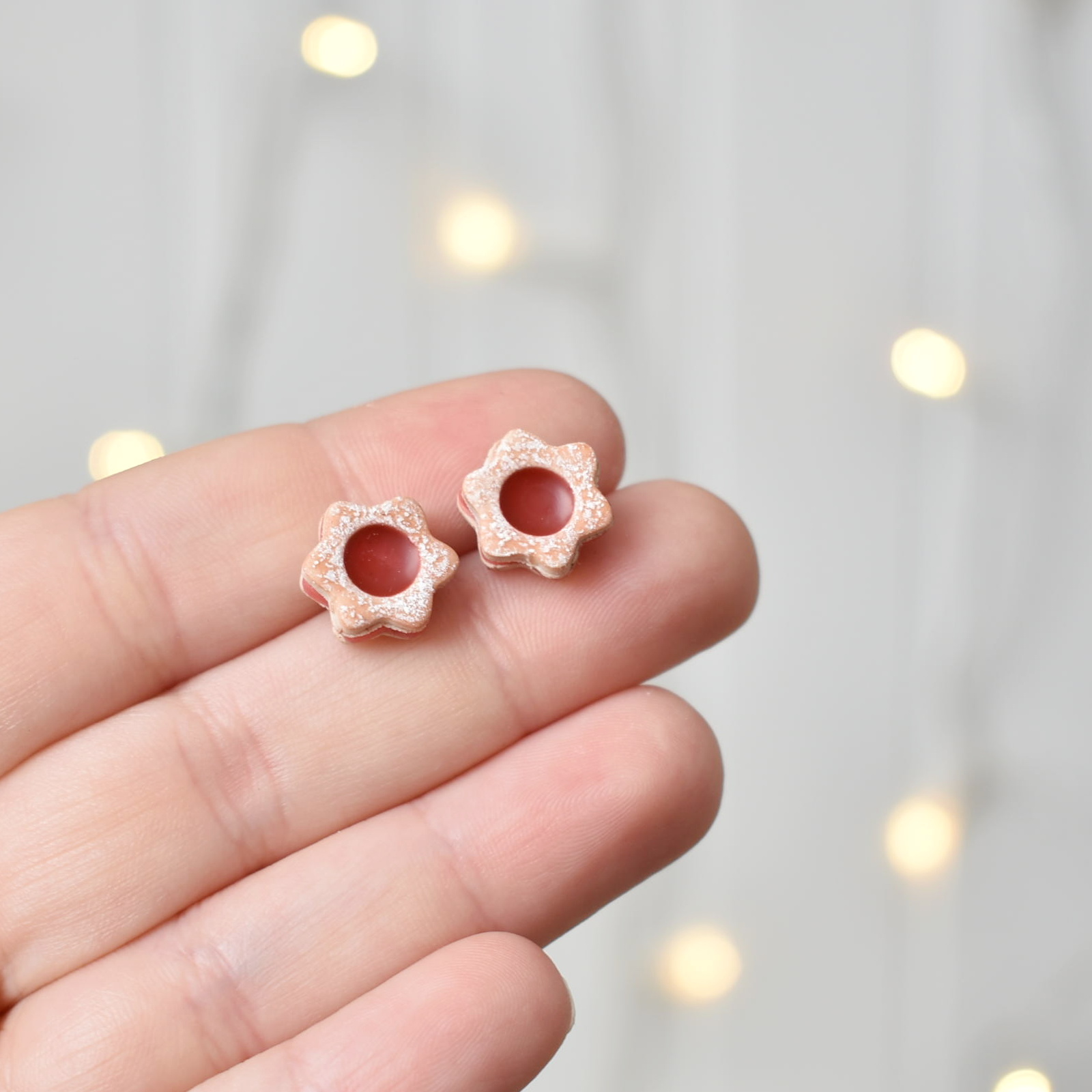 Náušnice linecké cukroví kytičky - belusi