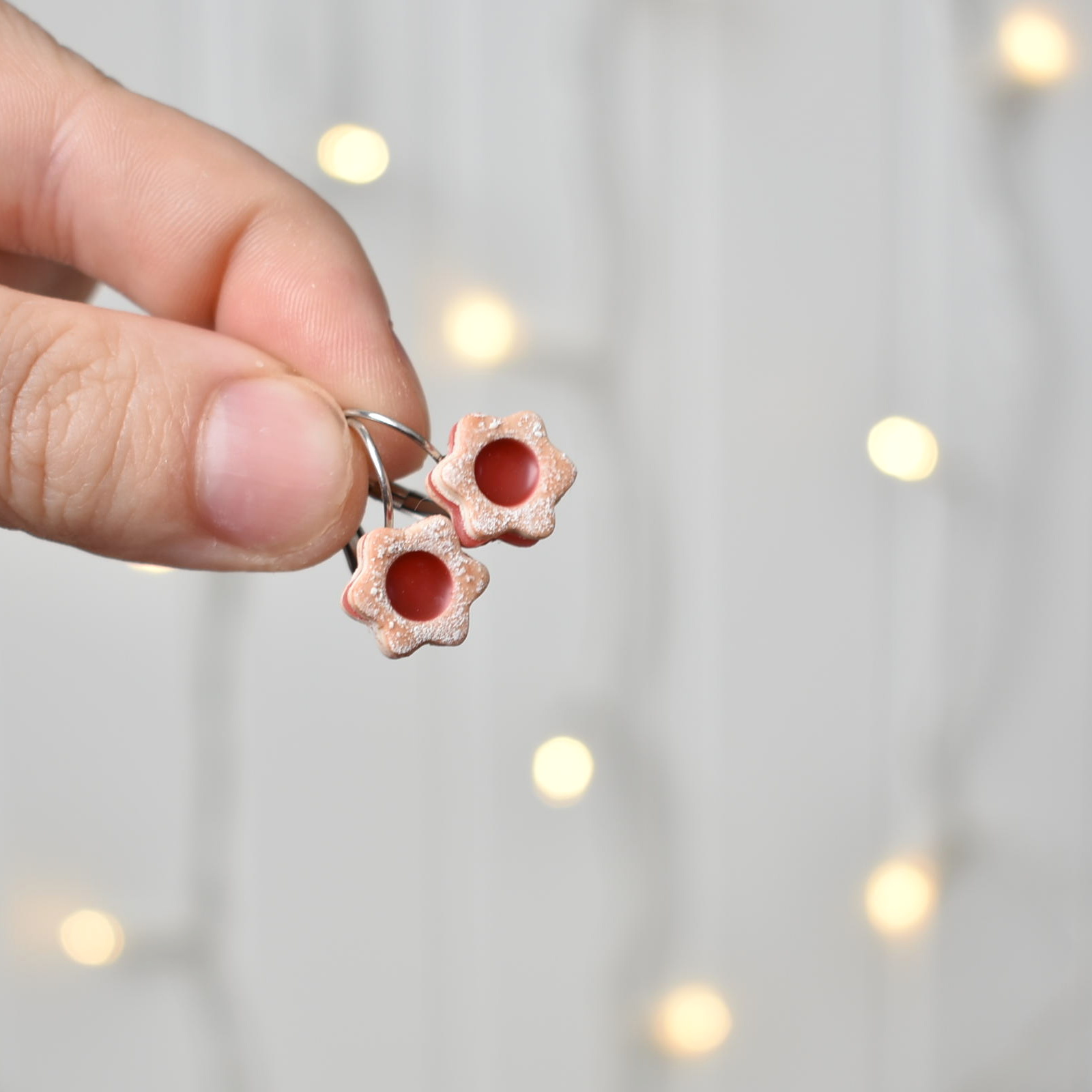 Náušnice linecké cukroví kytičky - belusi