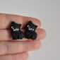 náušnice miniatury kočky černé - Belusi