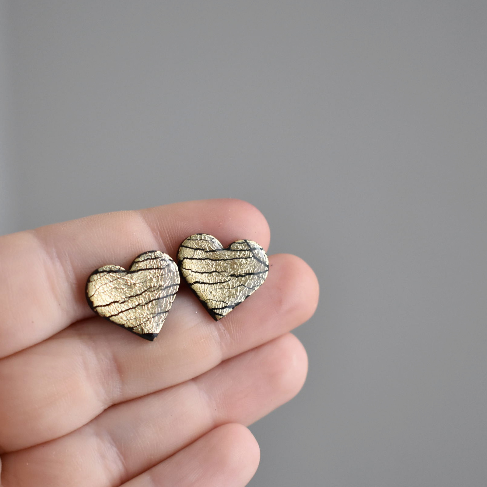 Náušnice pecky - srdíčka