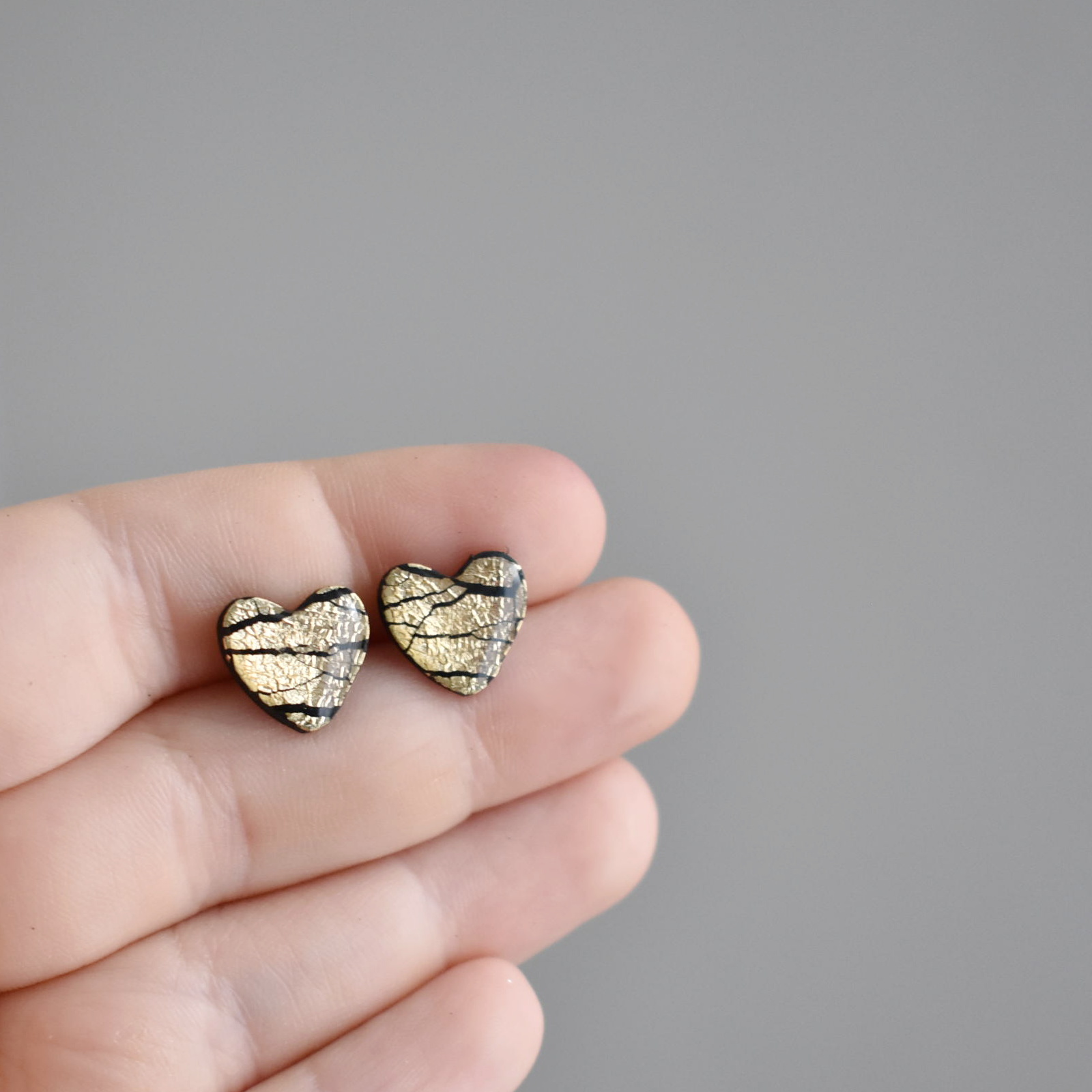 Náušnice pecky - srdíčka