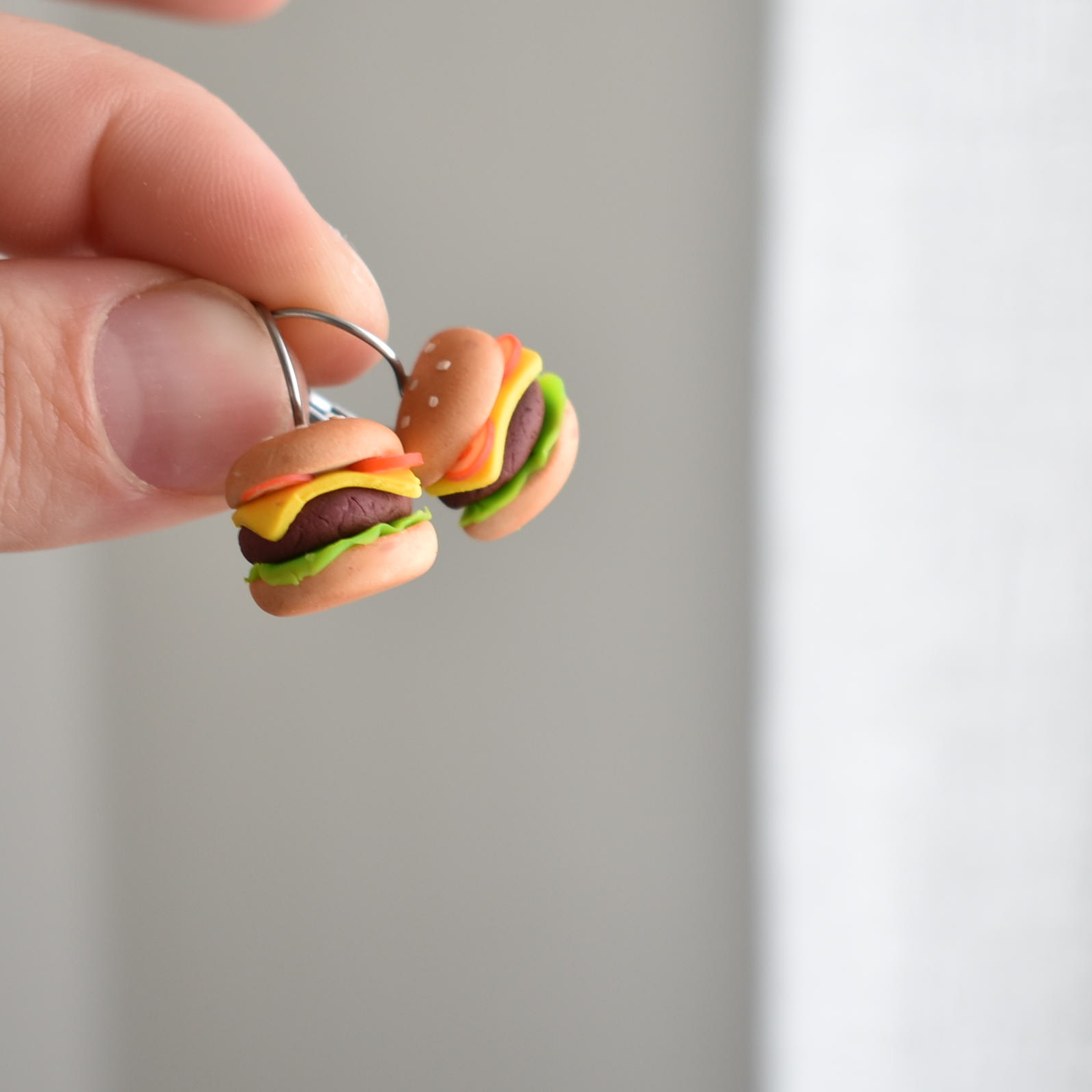 Náušnice dobroty hamburger - Belusi